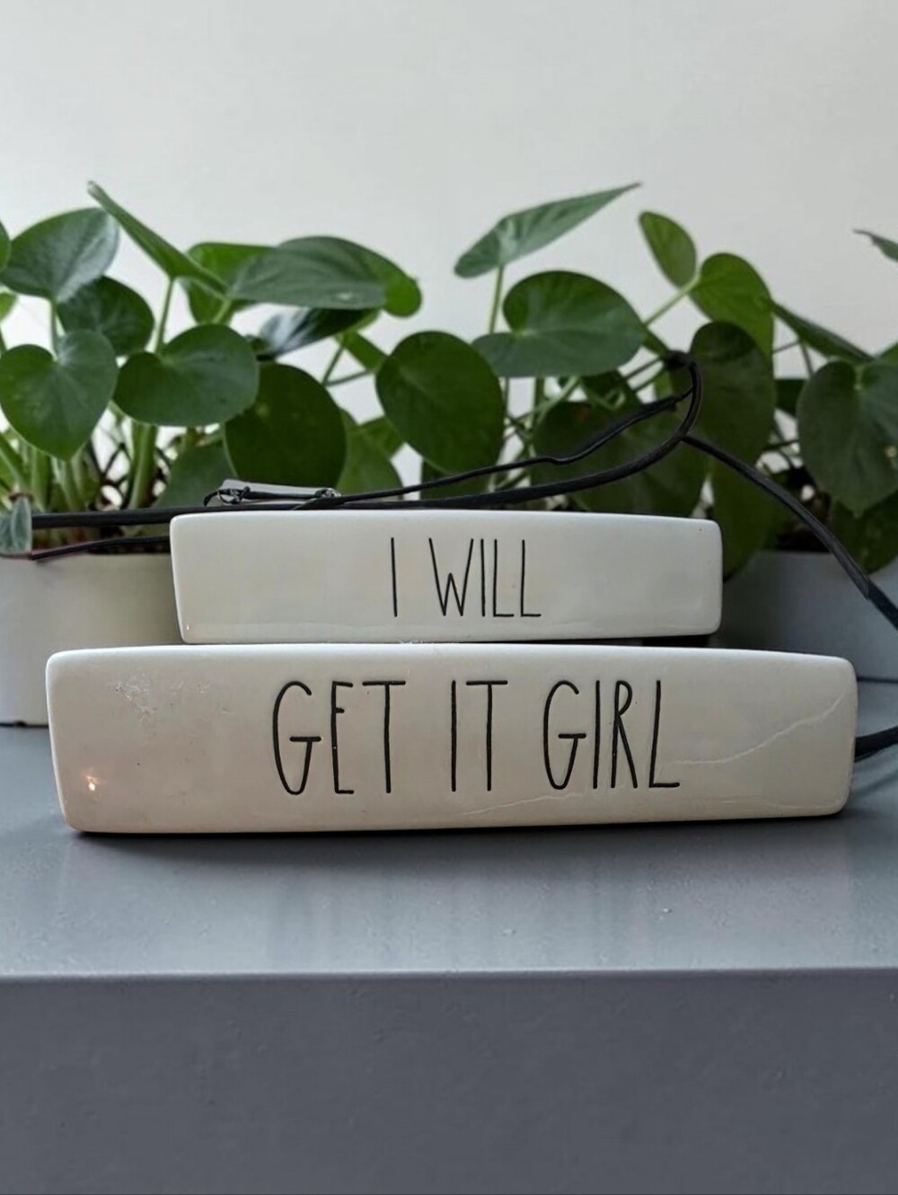 New Rae Dunn by Magenta S/2 Ceramic Desk Plaque Get It Girl/I Will/ I Can